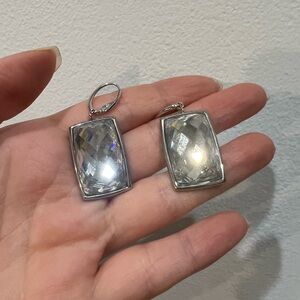 Swarovski Silver Rectangular Earrings